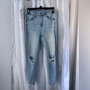 American Eagle Outfitters Light Blue Distressed Skinny Jeans